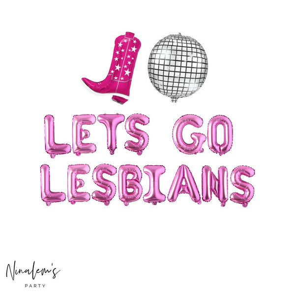 Lesbian Bachelorette Decorations, Lets Go Lesbians Balloon Banner, Nash Bash, Nashville Bachelorette, Disco Bach, Texas Bach, Scottsdale