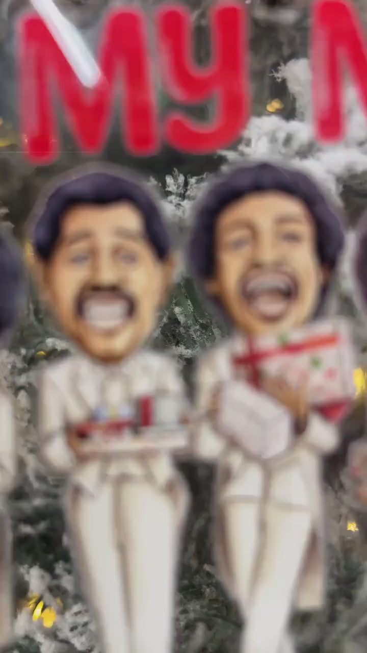 Christmas Ornaments, Black Santa Decorations