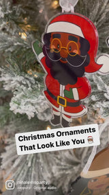 Melanated Christmas Diva Ornament