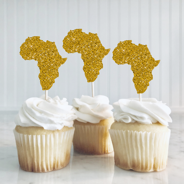 Africa Cupcake Toppers-Pick Any Color