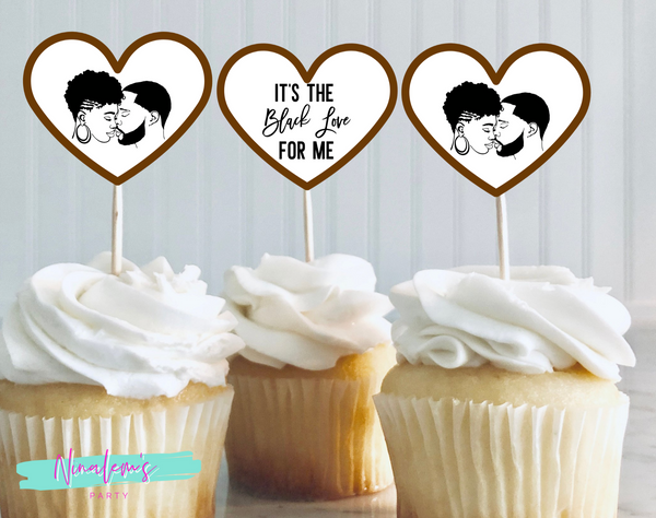 It's The Black Love For Me Cupcake Toppers
