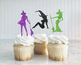 Sexy Witch Cupcake Toppers, Halloween Party, Halloween Cupcake Toppers, Halloween Decorations