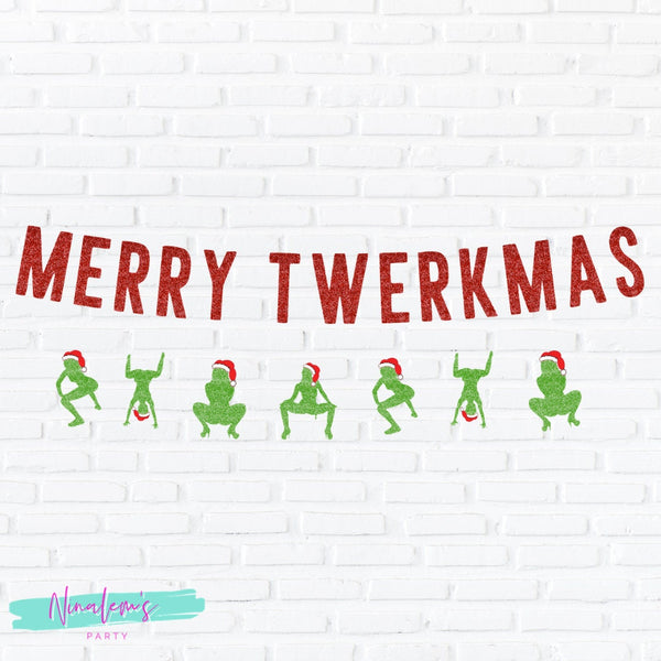 Merry Twerkmas Banner, Funny Christmas Decorations, Funny Christmas Banner