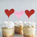 Valentines Day Cupcake Toppers, Heart Cupcake Toppers, Valentines Day Decorations, Valentine's Day Cupcake Toppers, Heart Cupcake
