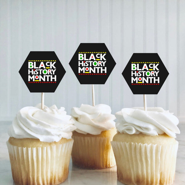Black History Month Decorations, Black History Month Cupcake Toppers, Black Lives Matter, Black History Month Celebration