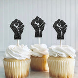 Black History Month Decorations, Black History Month Celebration, Fist Cupcake Toppers
