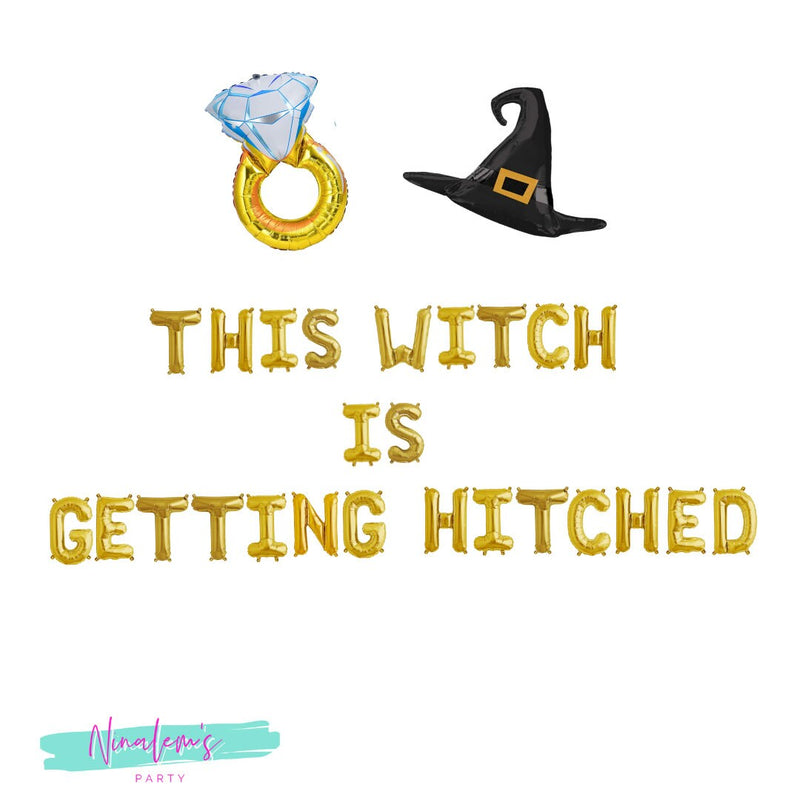 Halloween Bachelorette Decorations, This Witch is Getting Hitched, Halloween Bachelorette Balloon Banner, Halloween Hen Party,