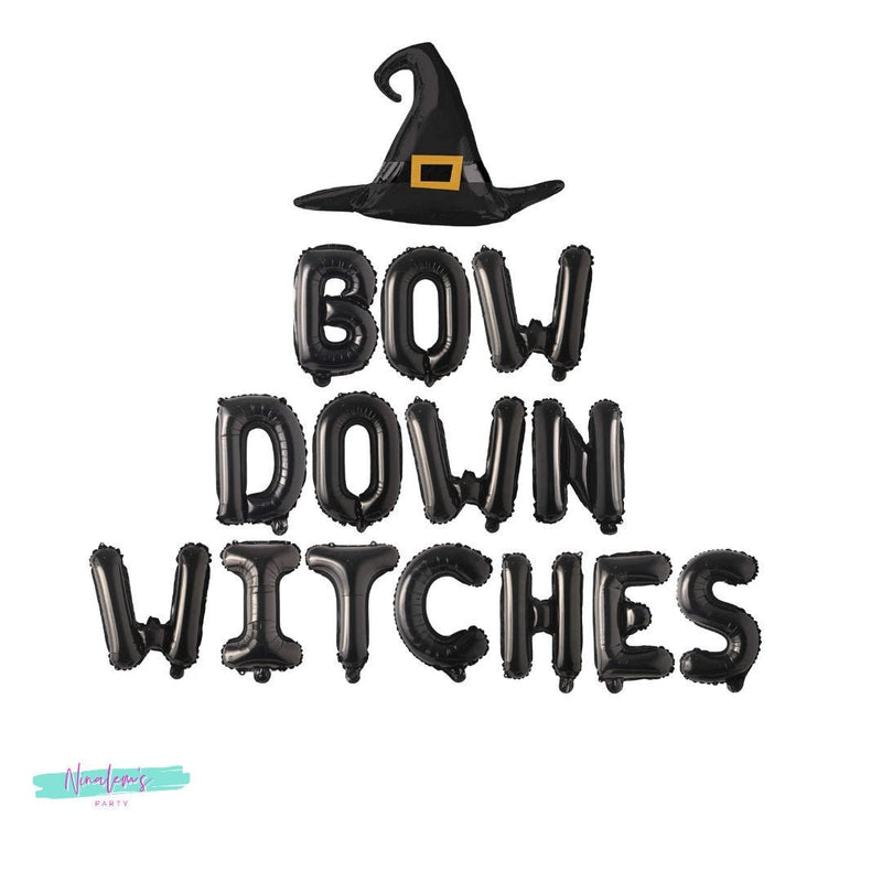 Halloween Decorations, Halloween Balloons,Bow Down Witches Balloon Banner, Witch Decorations, Halloween Birthday, Halloween Bachelorette,