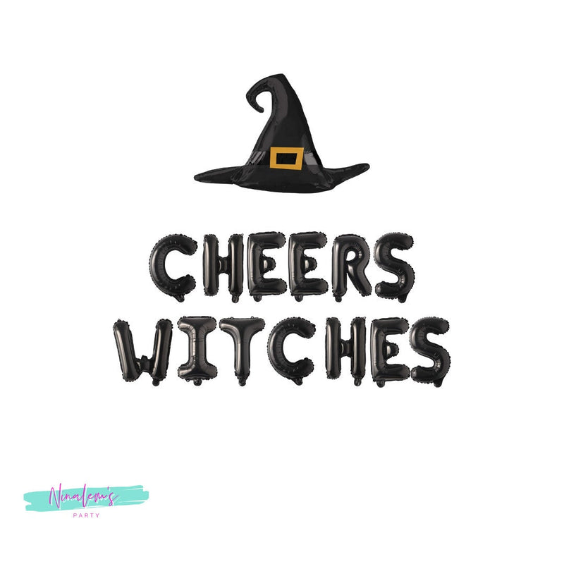 Halloween Bachelorette Decorations, Cheers Witches Sign, Halloween Party, Halloween Bachelorette Balloon Banner, Halloween Hen Party,