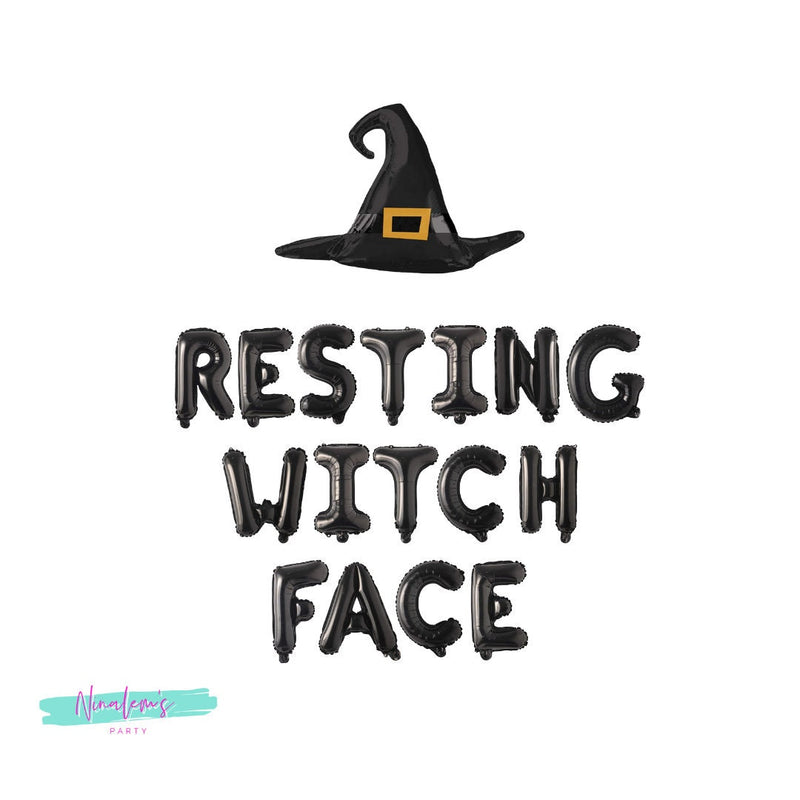 Halloween Decorations, Halloween Balloons, Resting Witch Face Balloon Banner, Witch Decorations, Halloween Birthday, Halloween Bachelorette,