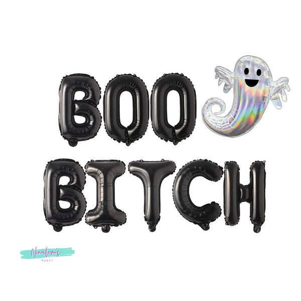 Halloween Party Decorations, Boo Bitch Balloon Banner, Halloween Decor, Halloween Balloons, Halloween Bachelorette Decorations, Ghost Decor,