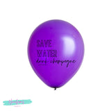 Save Water Drink Champagne Latex Balloons, 21st Birthday Party Decorations, Brunch Decorations, New Years Eve Decorations, 25th, 30th, 40th