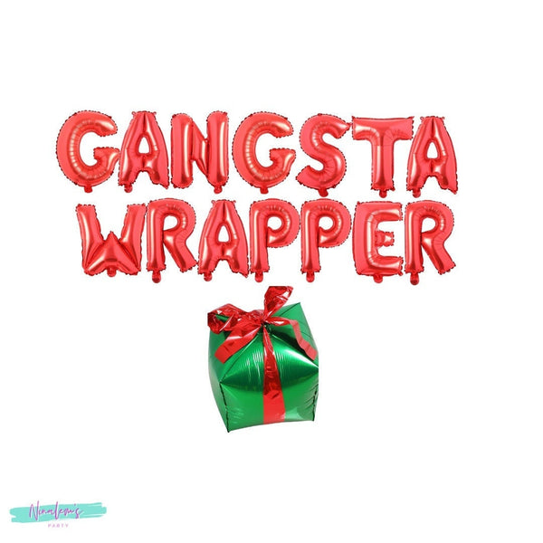 Christmas Decorations, Gangsta Wrapper Balloon Banner, Christmas Balloons, Christmas Party Decorations, Gift Wrapping Party, Christmas Decor
