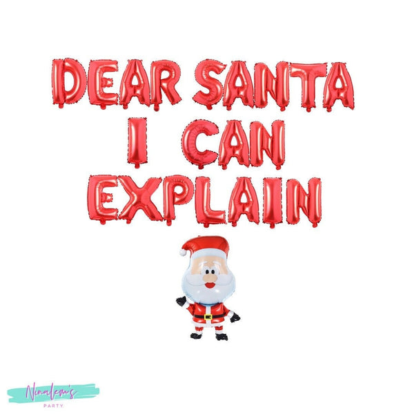 Christmas Decorations, Dear Santa I Can Explain Balloon Banner,  Christmas Party Decor, Holiday Party Decor, Naughty Christmas Balloons,
