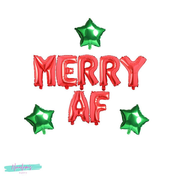 Christmas Party Decorations, Merry AF Balloon Banner, Christmas Banner, Christmas Sign, Christmas Balloons, Christmas Decor, Holiday Decor