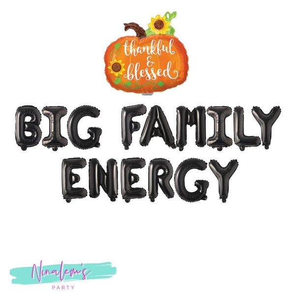 Thanksgiving Decorations, Big Family Energy Balloon Banner, Friendsgiving Decorations, Friendsgiving Banner, Friendsgiving Sign,