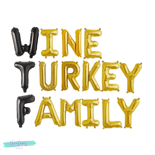 Friendsgiving Decorations, Wine Family Turkey Balloon Banner, Friendsgiving Balloons, Thanksgiving Sign, Thanksgiving Phrase,