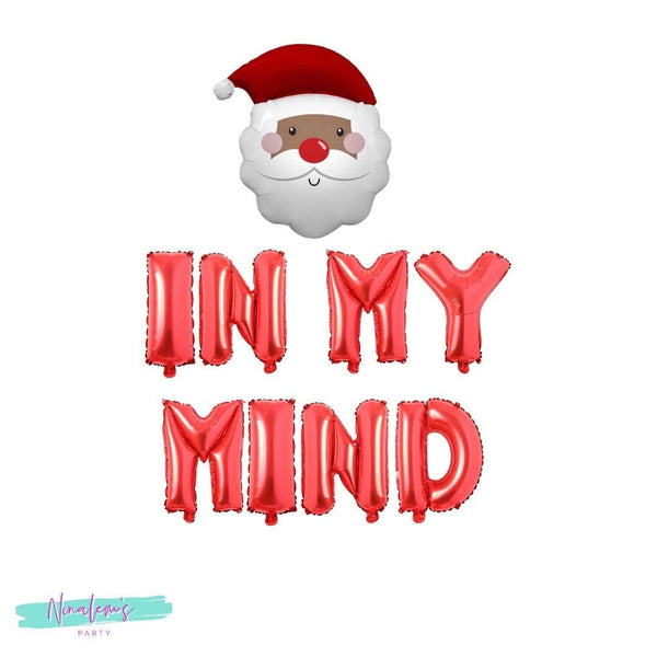 Christmas Party Decorations, In My Mind Balloon Banner, Christmas Decor, Black Santa, African American Santa, Black Santa Decorations