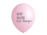 Save Water Drink Champagne Latex Balloons, 21st Birthday Party Decorations, Brunch Decorations, New Years Eve Decorations, 25th, 30th, 40th