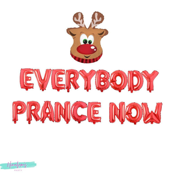 Christmas Party Decorations, Everybody Prance Now Balloon Banner, Christmas Balloons, Reindeer Decorations, Holiday Party Decorations,