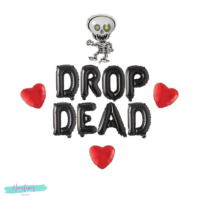 Valentine's Day Decorations, Drop Dead Balloon Banner, Valentine Sign, Valentine Phrase, Valentines Balloons, Anti Valentines Day