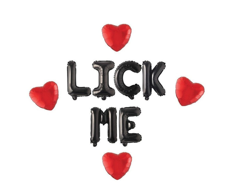 Valentine's Day Decorations, Lick Me Balloon Banner, Valentines Day Balloons, Valentines Day Decor, Sexy Valentines Day Decor
