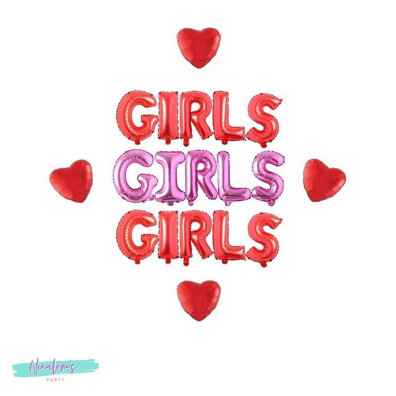 Valentine's Day Decorations, Girls Girls Girls Balloon Banner, Galentines Day Decorations, Valentines Day Balloons, XOXO Decorations