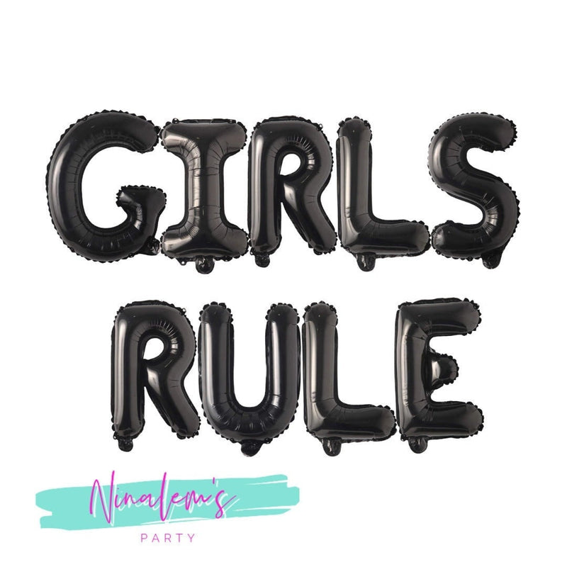Girls Rule Balloon Banner, Feminist Gift, Girl Power Gift