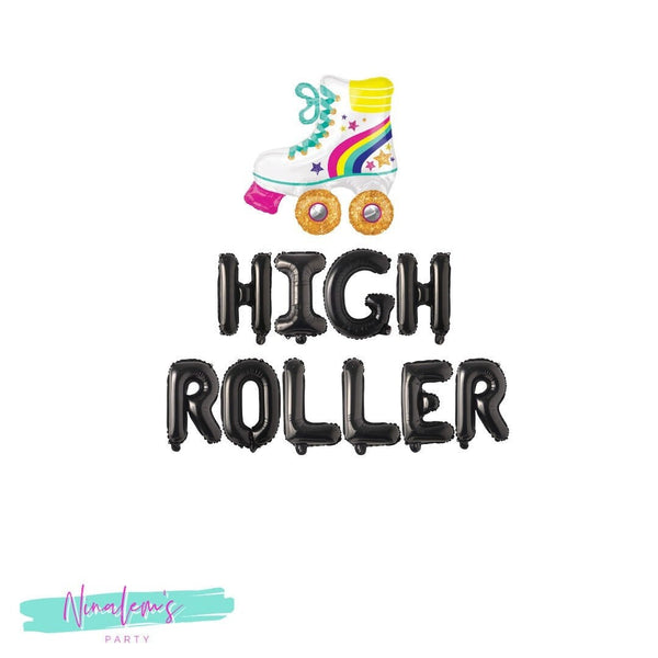 Roller Skate Party Decorations, High Roller Balloon Banner, Skate Party Balloons