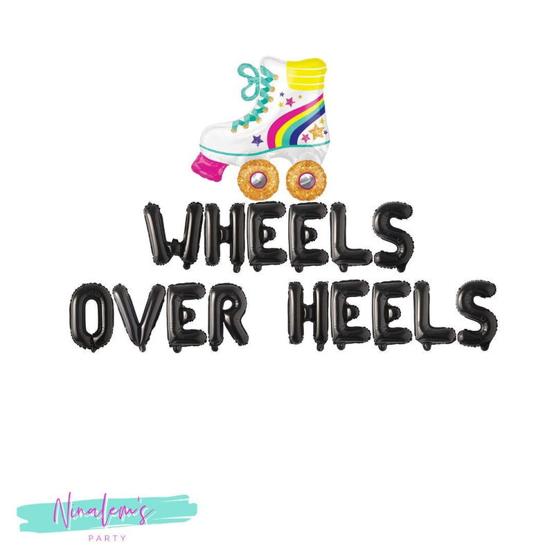 Roller Skate Party Decorations, Wheels Over Heels Balloon Banner, Skate Party Balloons