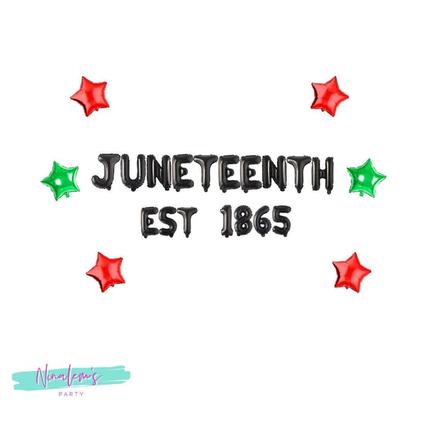Juneteenth Party Decorations, Juneteenth Balloons, Juneteenth Est 1865 Balloon Banner