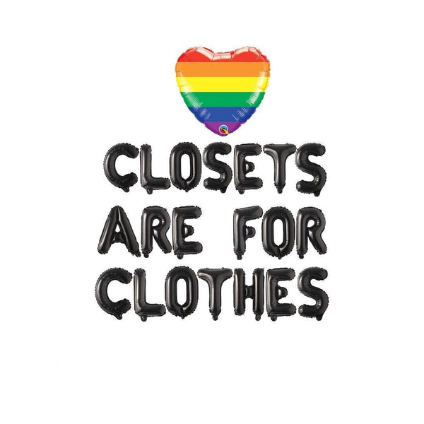 Pride Banner Sign, Closets Are For Clothes Balloon Banner, Gay Parade Pride Month Balloon Banner