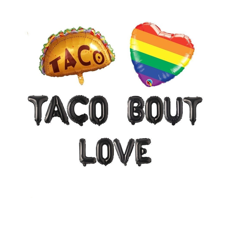 Pride Banner Sign, Taco Bout Love Balloon Banner, Gay Parade Pride Month Balloon Banner
