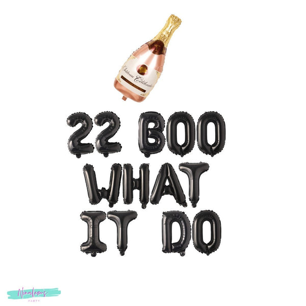 22nd Birthday Decorations, 22 Boo What It Do Balloon Banner, 22nd Birthday Decor