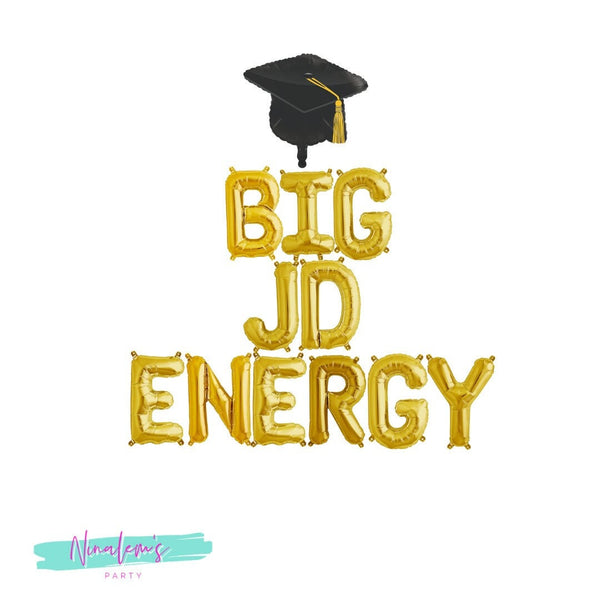 Graduation Decorations 2022, Big JD Energy Balloon Banner, Juris Doctorate