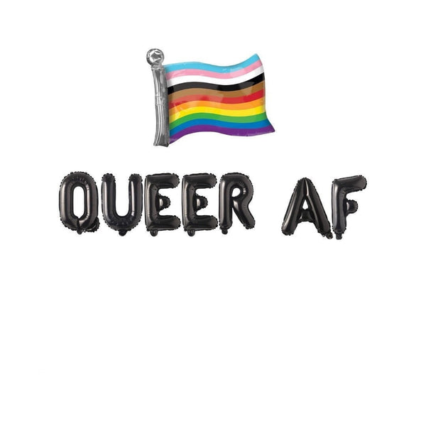 Pride Banner Sign, Queer AF Balloon Banner, Gay Parade Pride Month Balloon Banner