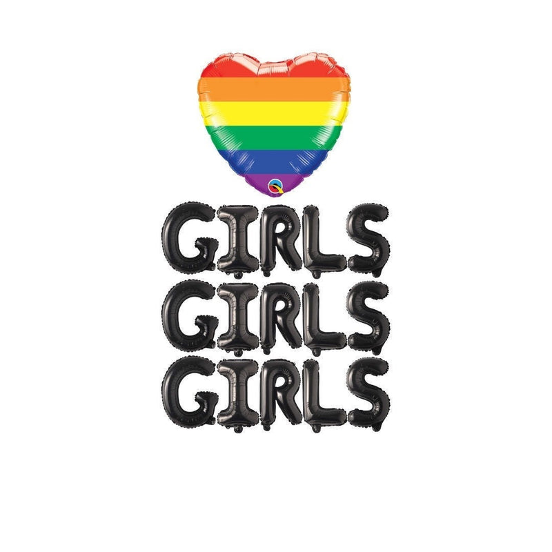 Pride Banner Sign, Girls Girls Girls Balloon Banner, Gay Parade Pride Month Balloon Banner