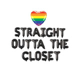 Pride Banner Sign, Straight Outta The Closet Balloon Banner, Gay Parade Pride Month Balloon Banner