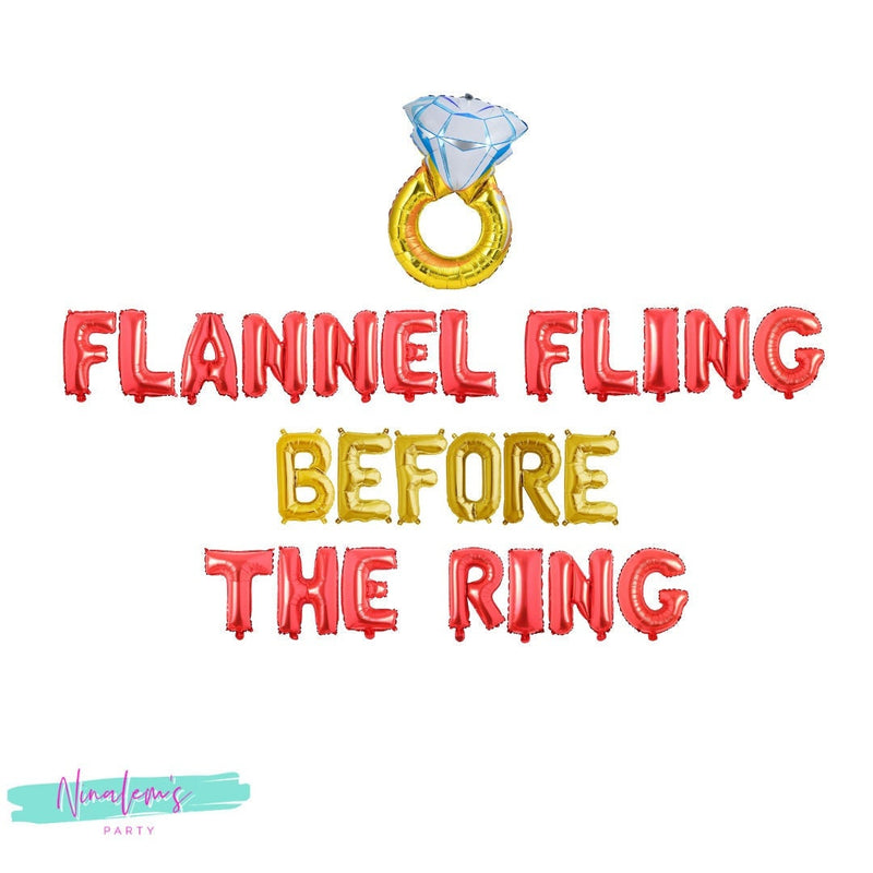 Flannel Fling Before The Ring Decorations, Flannel Fling Before the Ring Balloon Banner, Winter Bachelorette Party Decorations