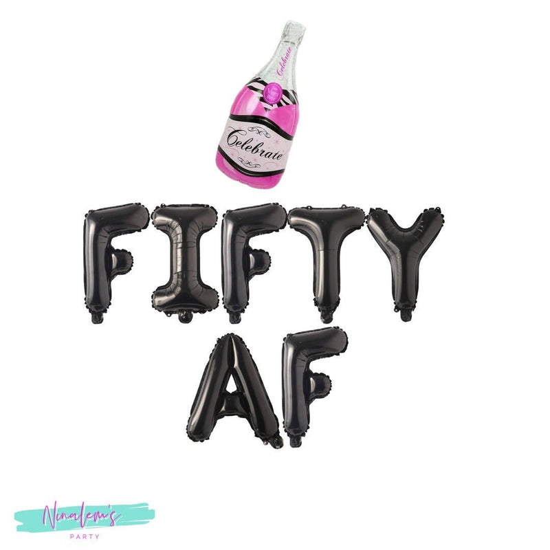 50th Birthday Decorations, Fifty AF Balloon Banner, 50th Birthday Party Decorations