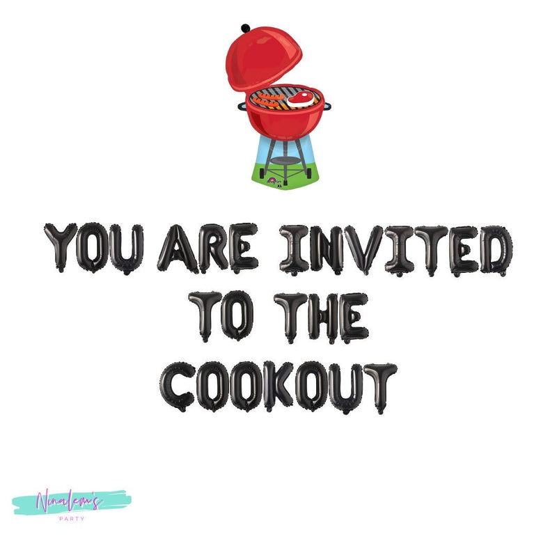 BBQ Party Decorations, You Are Invited To The Cookout Balloon Banner, Barbecue Party Decorations