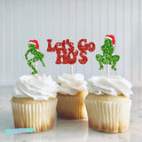 Christmas Decorations, Lets Go Hos Cupcake Toppers, Funny Christmas Decorations
