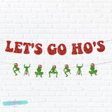 Christmas Decorations, Lets Go Hos Sign, Funny Christmas Decorations