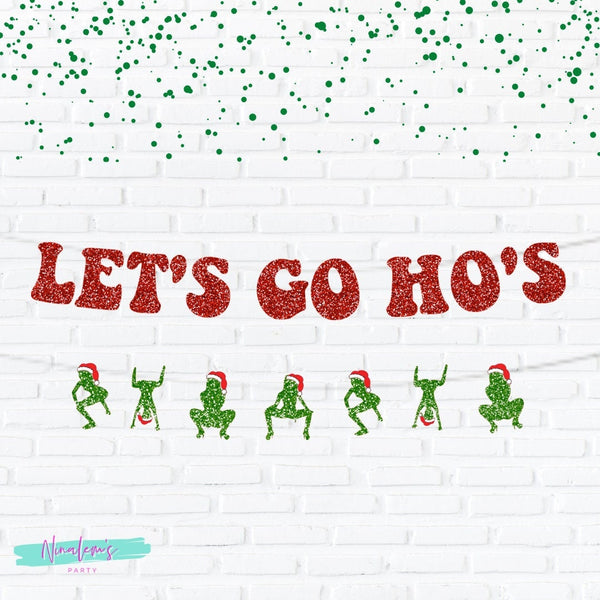 Christmas Decorations, Lets Go Hos Sign, Funny Christmas Decorations