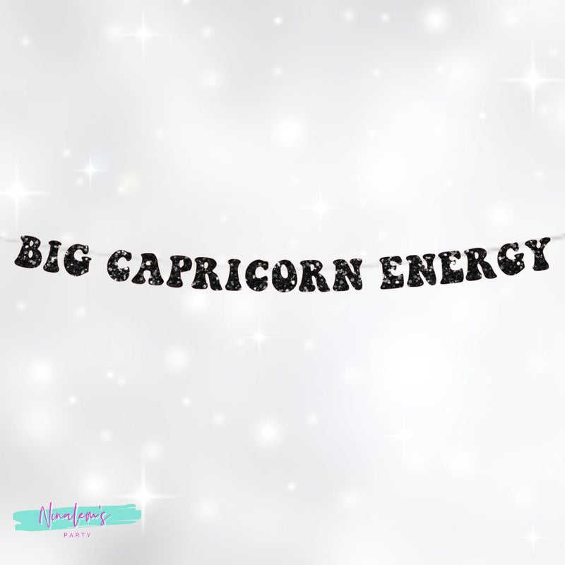 Birthday Decorations, Big Capricorn Energy Banner, Birthday Banner