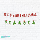 Friendsmas Decorations,Its Giving Friendsmas Banner, Funny Christmas Party Decorations