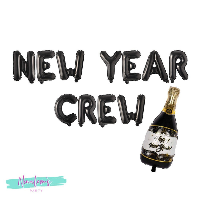 New Years Eve Decorations, New Year Crew Balloon Banner, NYE Decorations, New Years Eve Balloons, NYE Party, NYE Sign
