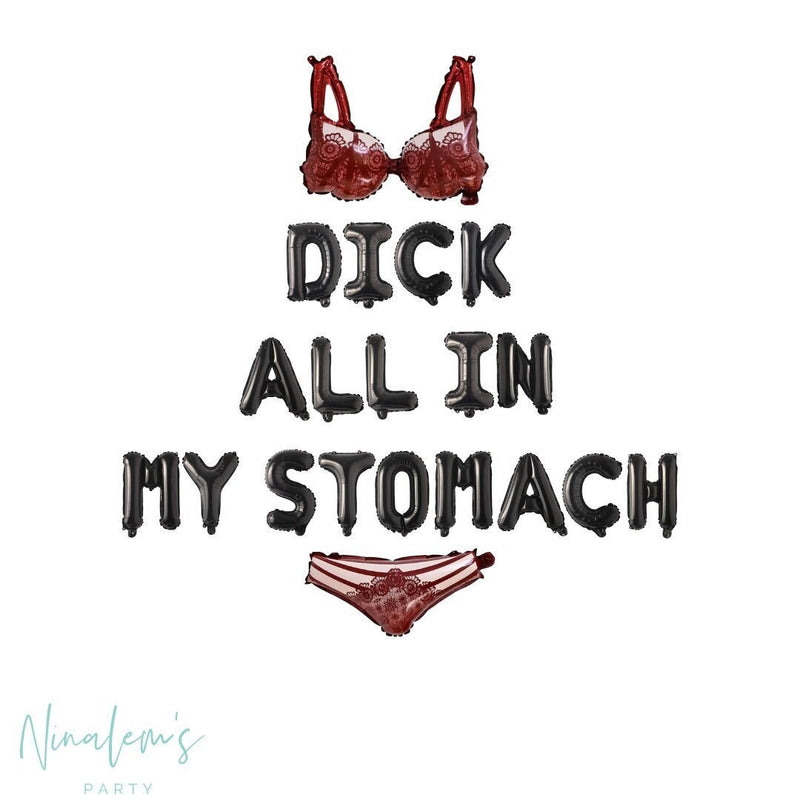 Valentine's Day Decorations, Sexy Valentines Day, Dick All In My Stomach Balloon Banner