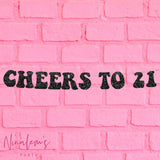 21st Birthday Decorations, Cheers To 21  Banner, 21st Birthday Party Banner, Twenty First Birthday Decor,