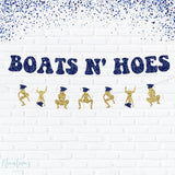 Bachelorette Party Decorations, Boats and Hoes Banner,  Beach Bachelorette Party Decorations, Nautical Bachelorette, Nauti Bach, Beach Bach